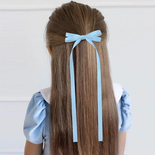 Elegant Ribbon Bow Headband & Tassel Hair Clip Set